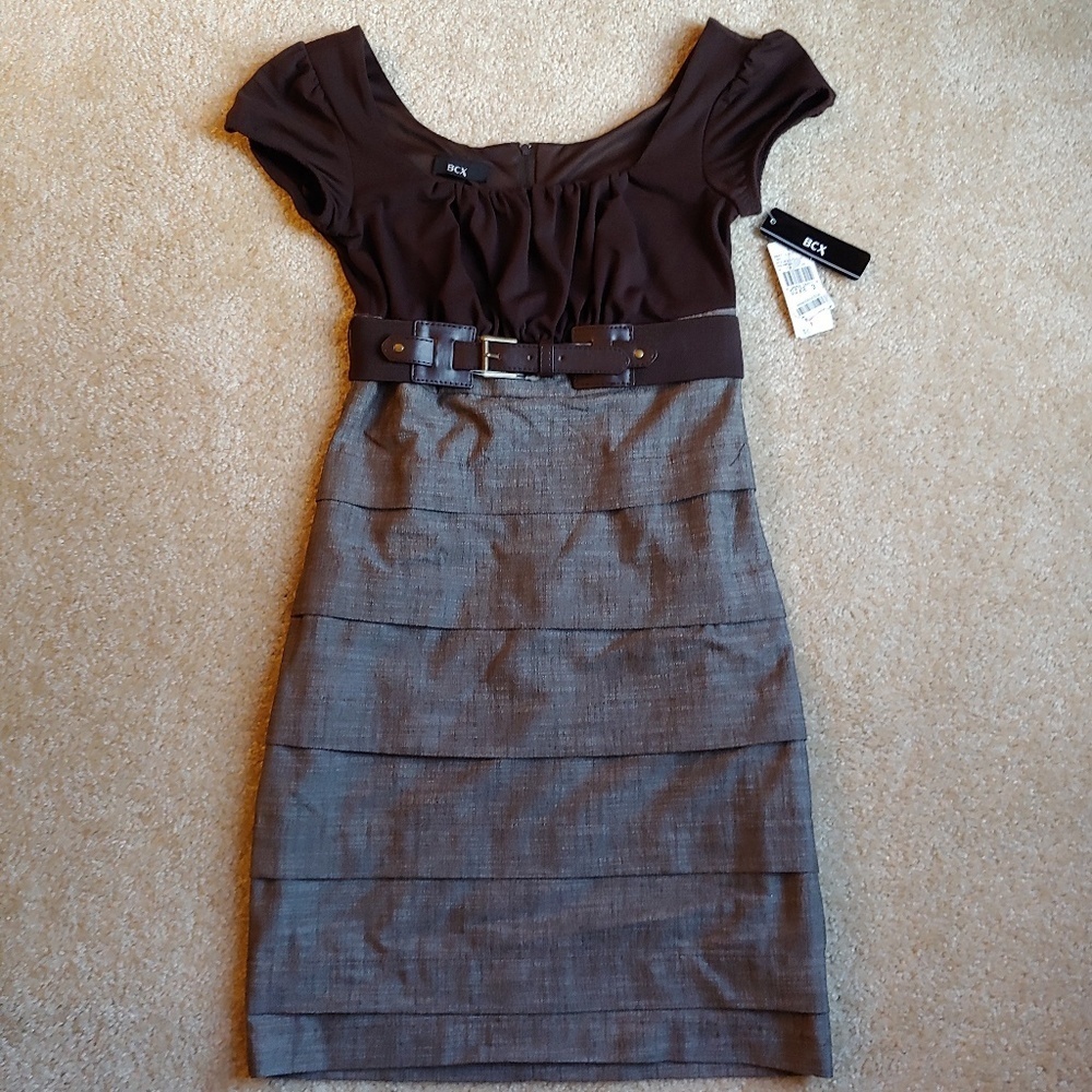 NWT BCX brown and light brown formal/casual dress